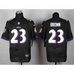 Nike Baltimore Ravens #23 Brown 2014 Black Team Color Men's NFL Elite Jersey DingZhi