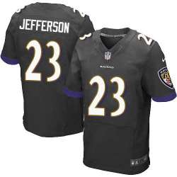 Nike Baltimore Ravens #23 Tony Jefferson Black Team Color Elite Jersey DingZhi