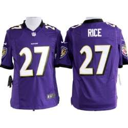 Nike Baltimore Ravens #27 Ray Rice Game Purple Jerseys