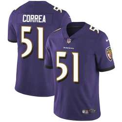 Nike Baltimore Ravens #51 Kamalei Correa Purple Team Color NFL Vapor Untouchable Limited Jersey