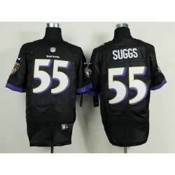Nike Baltimore Ravens #55 Terrell Suggs 2014 Black Elite Jerseys