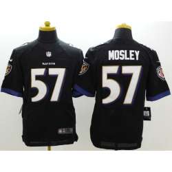 Nike Baltimore Ravens #57 Mosley Black Elite Jerseys