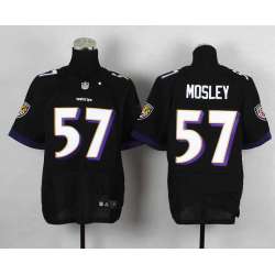 Nike Baltimore Ravens #57 Mosley Black Team Color Men's NFL Elite Jersey DingZhi