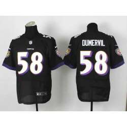 Nike Baltimore Ravens #58 Elvis Dumervil Black Team Color Men\'s NFL Elite Jersey DingZhi