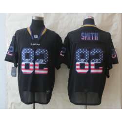Nike Baltimore Ravens #82 Smith USA Flag Fashion Black Elite Jerseys