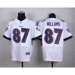 Nike Baltimore Ravens #87 Willams White Team Color Men's NFL Elite Jersey DingZhi