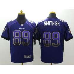 Nike Baltimore Ravens #89 Smith SR Drift Fashion Purple Elite Jerseys