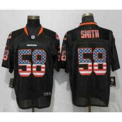 Nike Bears 58 Roquan Smith Black USA Flag Fashion Black Elite Jersey
