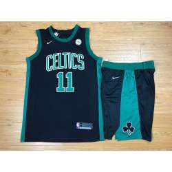 Nike Boston Celtics #11 Kyrie Irving Black Swingman Stitched NBA Jersey(With Shorts)