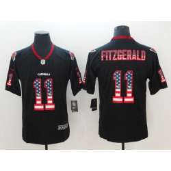 Nike Cardinals 11 Larry Fitzgerald Black USA Flag Fashion Color Rush Limited Jersey