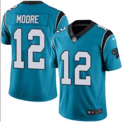 Nike Carolina Panthers #12 DJ Moore Blue NFL Vapor Untouchable Player Limited Jersey
