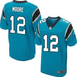 Nike Carolina Panthers #12 DJ Moore Blue Team Color Elite Jersey DingZhi