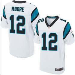 Nike Carolina Panthers #12 DJ Moore White Team Color Elite Jersey DingZhi