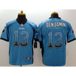 Nike Carolina Panthers #13 Kelvin Benjamin Drift Fashion Light Blue Elite Jerseys