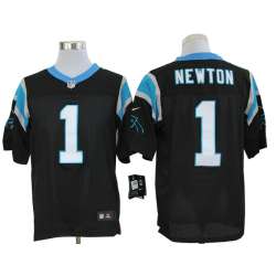 Nike Carolina Panthers #1 Cam Newton Black Elite Jerseys