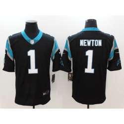 Nike Carolina Panthers #1 Cam Newton Black Vapor Untouchable Player Limited Jersey