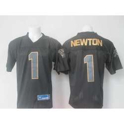 Nike Carolina Panthers #1 Cam Newton Pro Line Black Gold Collection Stitched Game Jersey