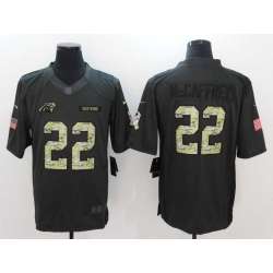 Nike Carolina Panthers #22 Christian McCaffrey Anthracite Salute to Service Limited Jersey