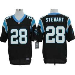Nike Carolina Panthers #28 Jonathan Stewart Black Elite Jerseys
