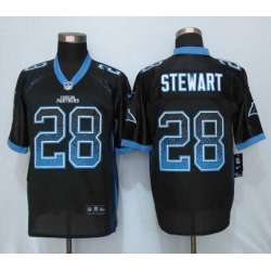 Nike Carolina Panthers #28 Stewart Drift Fashion Black Elite Jersey