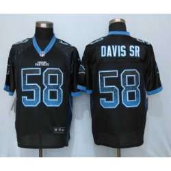 Nike Carolina Panthers #58 Davis sr Drift Fashion Black Elite Jersey
