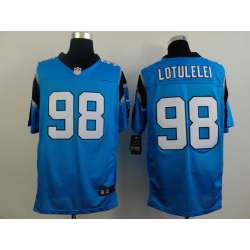 Nike Carolina Panthers #98 Lotulelei Light Blue Elite Jerseys