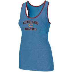 Nike Chicago Bears Heart x26 Soul Tri-Blend Racerback stretch Tank Top L.Blue