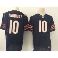 Nike Chicago Bears #10 Mitchell Trubisky Navy Blue Team Color Elite Jersey