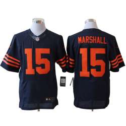 Nike Chicago Bears #15 Brandon Marshall Blue With Orange Elite Jerseys
