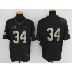 Nike Chicago Bears #34 Walter Payton Anthracite Salute To Service Men's Stitched Limited Jersey