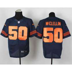 Nike Chicago Bears #50 McClellin Blue With Orange Team Color Men\'s NFL Elite Jersey DingZhi