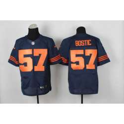 Nike Chicago Bears #57 Bostic Navy Blue With Orange Team Color Men\'s NFL Elite Jersey DingZhi