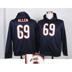 Nike Chicago Bears #69 Allen Dark Blue Signature Edition Hoodies