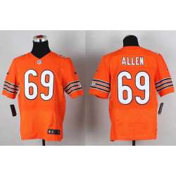 Nike Chicago Bears #69 Allen Orange Team Color Men\'s NFL Elite Jersey DingZhi