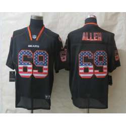 Nike Chicago Bears #69 Allen USA Flag Fashion Black Elite Jerseys