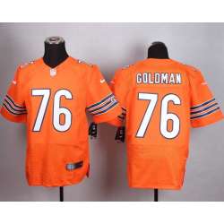 Nike Chicago Bears #76 Goldman Orange Team Color Men\'s NFL Elite Jersey DingZhi