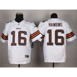 Nike Cleveland Browns #16 Hawkins White Team Color Men's NFL Elite Jersey DingZhi