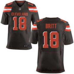 Nike Cleveland Browns #18 Kenny Britt Brown Team Color Elite Jersey DingZhi