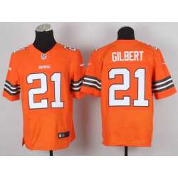 Nike Cleveland Browns #21 Justin Gilbert Orange Team Color Men's NFL Elite Jersey DingZhi