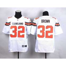 Nike Cleveland Browns #32 Jim Brown 2015 White Team Color Men's NFL Elite Jersey DingZhi
