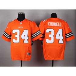 Nike Cleveland Browns #34 Crowell Orange Team Color Men's NFL Elite Jersey DingZhi