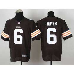 Nike Cleveland Browns #6 Hoyer Brown Team Color Men's NFL Elite Jersey DingZhi
