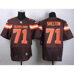 Nike Cleveland Browns #71 Shelton 2015 Brown Team Color Men's NFL Elite Jersey DingZhi