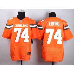 Nike Cleveland Browns #74 Erving 2015 Orange Team Color Men's NFL Elite Jersey DingZhi
