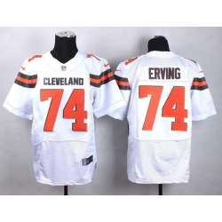Nike Cleveland Browns #74 Erving 2015 White Team Color Men's NFL Elite Jersey DingZhi