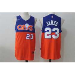 Nike Cleveland Cavaliers #23 Lebron James Blue & Orange Stitched Jersey