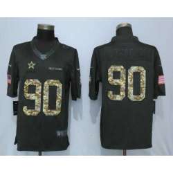 Nike Dallas Cowboys #90 DeMarcus Lawrence Anthracite Salute To Service Limited Jerseys