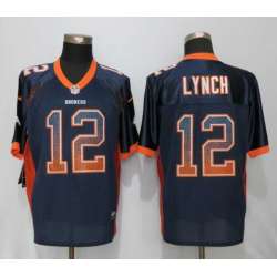 Nike Denver Broncos #12 Lynch Drift Fashion Blue Men's Stitched Elite Jersey