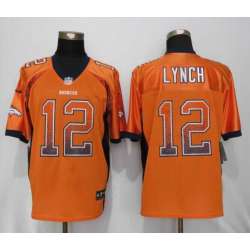 Nike Denver Broncos #12 Lynch Drift Fashion Orange Men's Stitched Elite Jersey