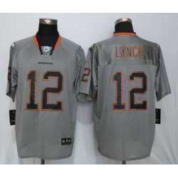 Nike Denver Broncos #12 Lynch Lights Out Gray Elite Stitched NFL Jersey